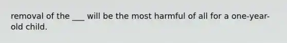 removal of the ___ will be the most harmful of all for a one-year-old child.