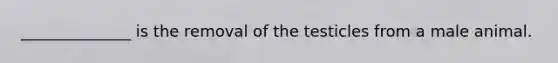 ______________ is the removal of the testicles from a male animal.