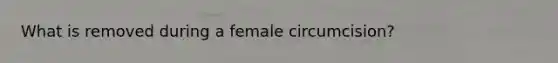 What is removed during a female circumcision?