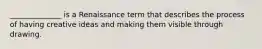 ______________ is a Renaissance term that describes the process of having creative ideas and making them visible through drawing.