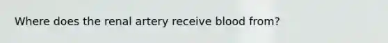 Where does the renal artery receive blood from?