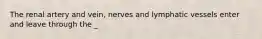 The renal artery and vein, nerves and lymphatic vessels enter and leave through the _