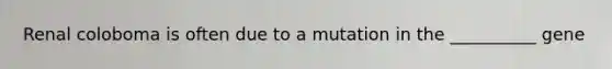 Renal coloboma is often due to a mutation in the __________ gene