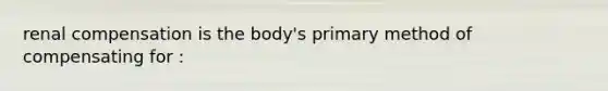 renal compensation is the body's primary method of compensating for :