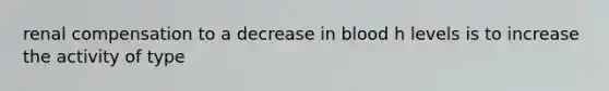 renal compensation to a decrease in blood h levels is to increase the activity of type