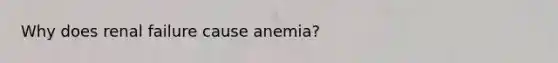 Why does renal failure cause anemia?