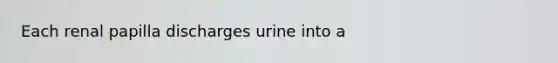 Each renal papilla discharges urine into a