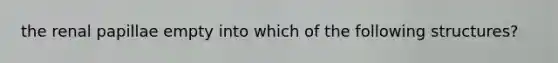 the renal papillae empty into which of the following structures?