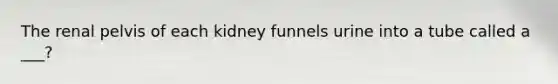 The renal pelvis of each kidney funnels urine into a tube called a ___?