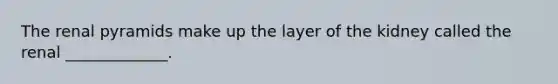 The renal pyramids make up the layer of the kidney called the renal _____________.