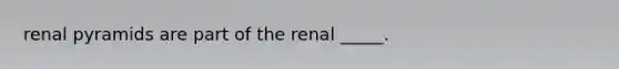 renal pyramids are part of the renal _____.