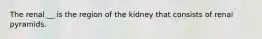 The renal __ is the region of the kidney that consists of renal pyramids.