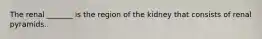 The renal _______ is the region of the kidney that consists of renal pyramids.