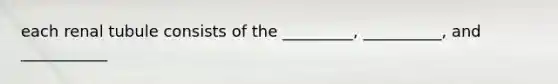 each renal tubule consists of the _________, __________, and ___________