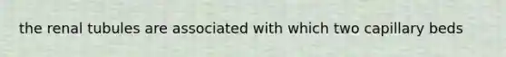 the renal tubules are associated with which two capillary beds