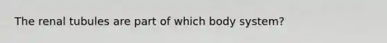 The renal tubules are part of which body system?