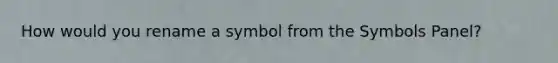 How would you rename a symbol from the Symbols Panel?