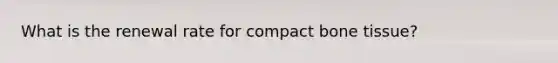 What is the renewal rate for compact bone tissue?