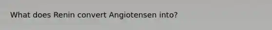 What does Renin convert Angiotensen into?