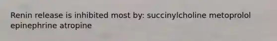 Renin release is inhibited most by: succinylcholine metoprolol epinephrine atropine