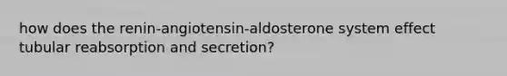 how does the renin-angiotensin-aldosterone system effect tubular reabsorption and secretion?