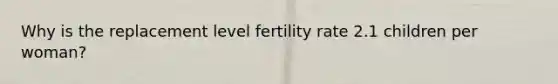 Why is the replacement level fertility rate 2.1 children per woman?