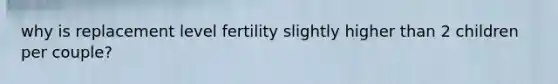 why is replacement level fertility slightly higher than 2 children per couple?