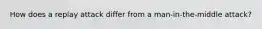 How does a replay attack differ from a man-in-the-middle attack?