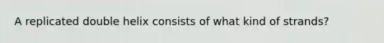 A replicated double helix consists of what kind of strands?