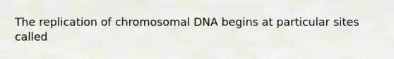 The replication of chromosomal DNA begins at particular sites called