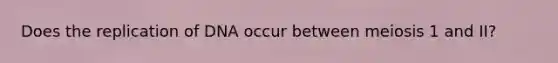 Does the replication of DNA occur between meiosis 1 and II?