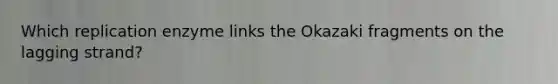 Which replication enzyme links the Okazaki fragments on the lagging strand?