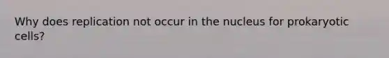 Why does replication not occur in the nucleus for prokaryotic cells?