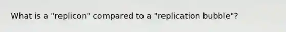 What is a "replicon" compared to a "replication bubble"?
