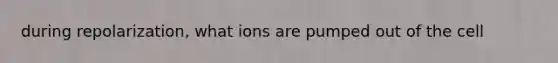 during repolarization, what ions are pumped out of the cell