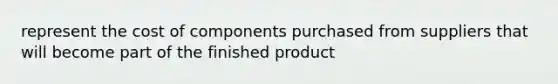 represent the cost of components purchased from suppliers that will become part of the finished product