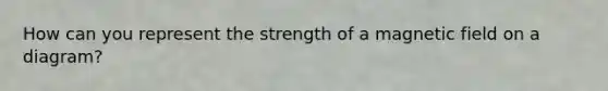 How can you represent the strength of a magnetic field on a diagram?