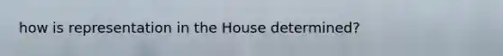 how is representation in the House determined?