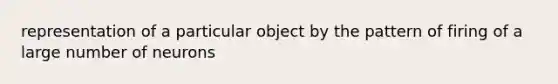 representation of a particular object by the pattern of firing of a large number of neurons