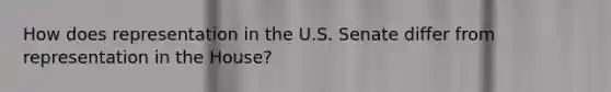 How does representation in the U.S. Senate differ from representation in the House?