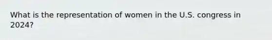 What is the representation of women in the U.S. congress in 2024?