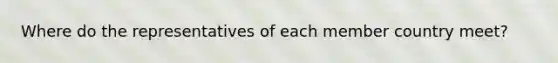 Where do the representatives of each member country meet?
