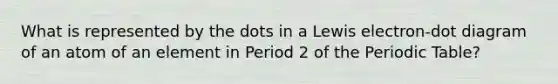 What is represented by the dots in a Lewis electron-dot diagram of an atom of an element in Period 2 of the Periodic Table?