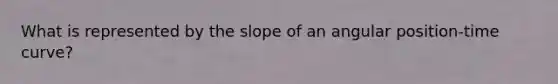 What is represented by the slope of an angular position-time curve?