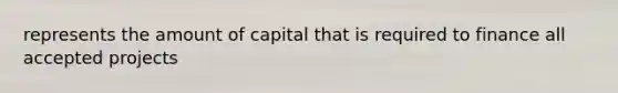 represents the amount of capital that is required to finance all accepted projects