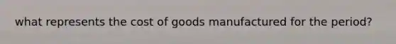 what represents the cost of goods manufactured for the period?