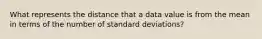 What represents the distance that a data value is from the mean in terms of the number of standard deviations?