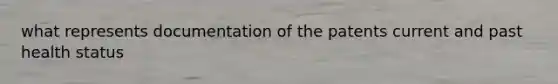 what represents documentation of the patents current and past health status