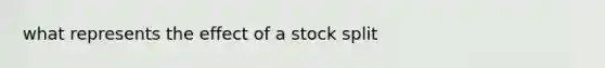 what represents the effect of a stock split