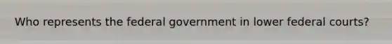 Who represents the federal government in lower federal courts?